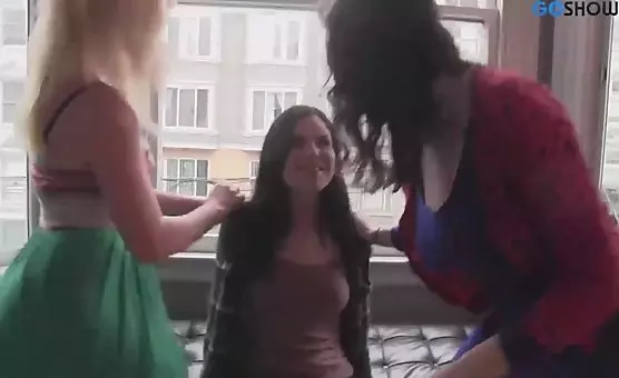 Lesbian Blondes and Brunettes Enjoy Magic Wand Orgasms